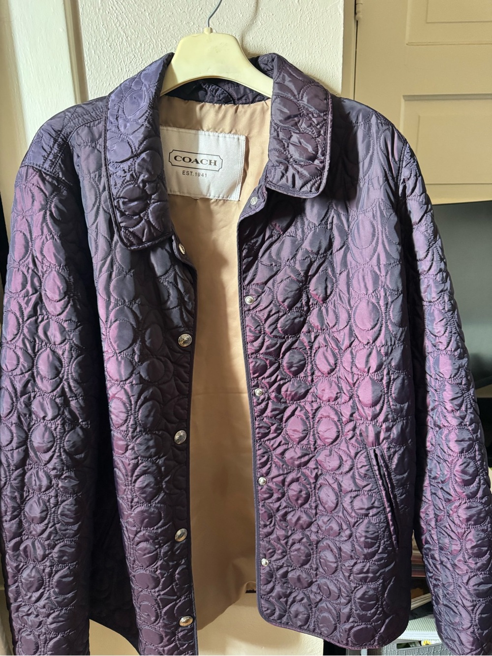 Vintage COACH Women's Quilted Purple Jacket